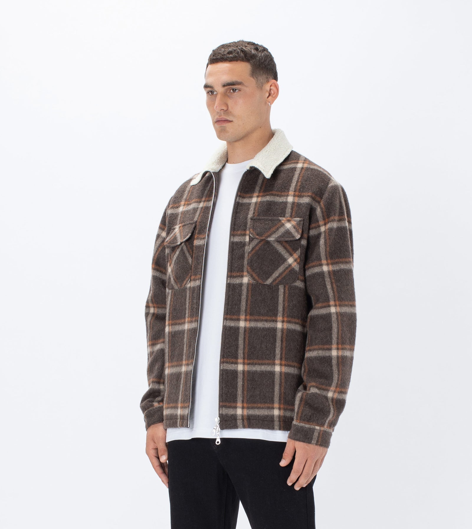 Plaid on sale work coat